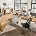 Beuken en eiken bureaus hoogte verstelbaar